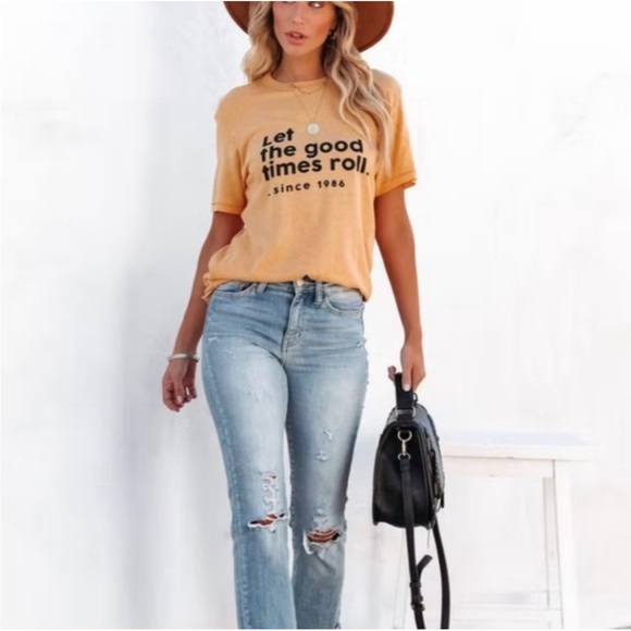 Lulusimonstudio Lightweight Top Shirt Let the Good Times Roll | L - Picture 2 of 4